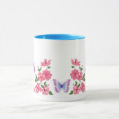 Schmetterlinge und wilde Rosen Tasse (Zentrum)