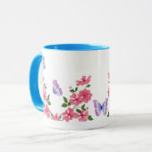 Schmetterlinge und wilde Rosen Tasse (Vorderseite Links)