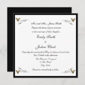 Schmetterlinge und Wirbel Einladung zur Hochzeit (Vorne/Hinten)