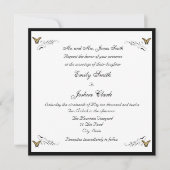 Schmetterlinge und Wirbel Einladung zur Hochzeit (Vorderseite)