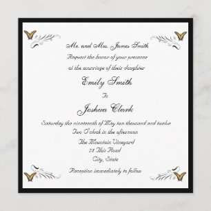 Schmetterlinge und Wirbel Einladung zur Hochzeit