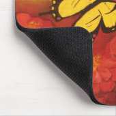 Schmetterlinge und Zinnias Mousepad (Ecke)