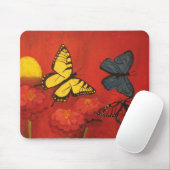 Schmetterlinge und Zinnias Mousepad (Mit Mouse)