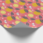 Schmetterlinge und Zitronen Geschenkpapier (Ecke)