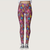 Schmetterlinge unter einem Mitternachtsmond Leggings (Vorderseite)
