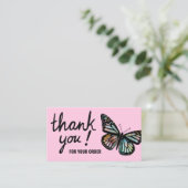 Schmetterlinge Vielen Dank für Ihre Bestellung QR- Visitenkarte (Stehend Vorderseite)