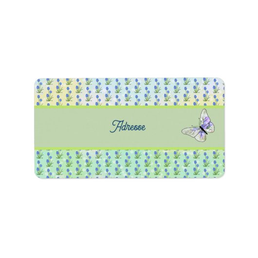 Schmetterlinge Vintag Adressaufkleber (Vorne)