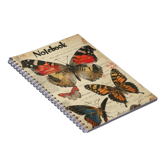 Schmetterlinge Vintag Notizblock (Rechte Seite)
