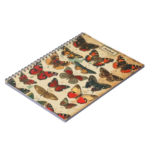 Schmetterlinge Vintag Notizblock (Linke Seite)