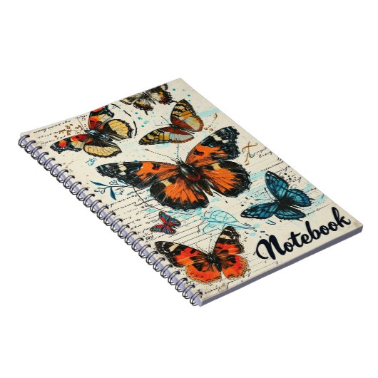 Schmetterlinge Vintag Notizblock (Rechte Seite)