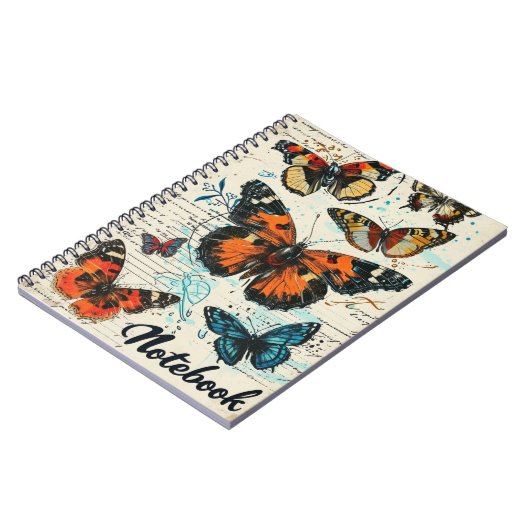 Schmetterlinge Vintag Notizblock (Linke Seite)