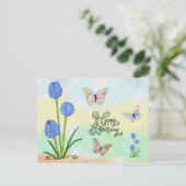 Schmetterlinge Vintag Postkarte (Stehend Vorderseite)