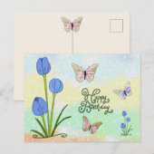 Schmetterlinge Vintag Postkarte (Vorne/Hinten)
