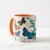 Schmetterlinge, Vintage Illustration, Tasse (Vorderseite Links)