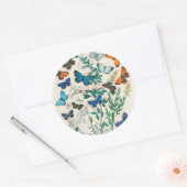 Schmetterlinge, Vintage Illustrationen, Runder Aufkleber (Umschlag)