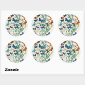 Schmetterlinge, Vintage Illustrationen, Runder Aufkleber (Blatt)