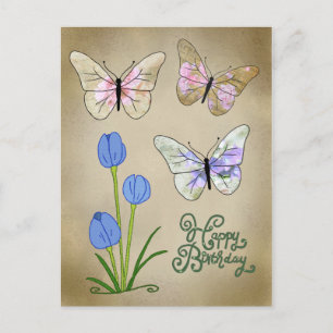 Schmetterlinge vintage postkarte