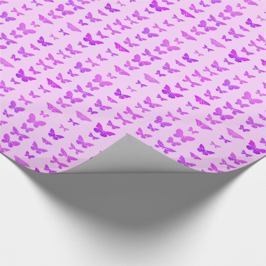 Schmetterlinge, violett, lila und orchid geschenkpapier (Ecke)