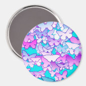 Schmetterlinge, violett und türkis magnet (Vorderseite/Rückseite)