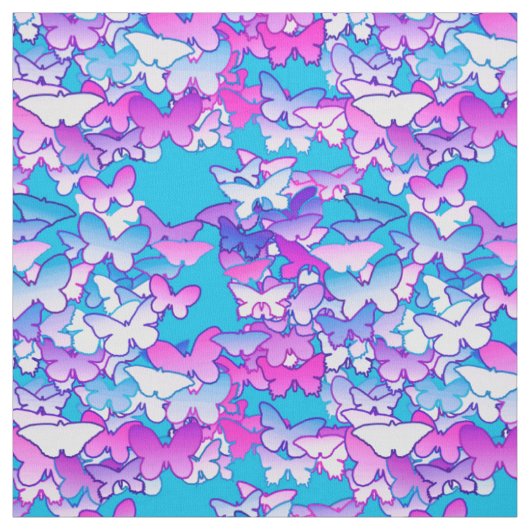 Schmetterlinge, violett und türkis stoff (Muster)