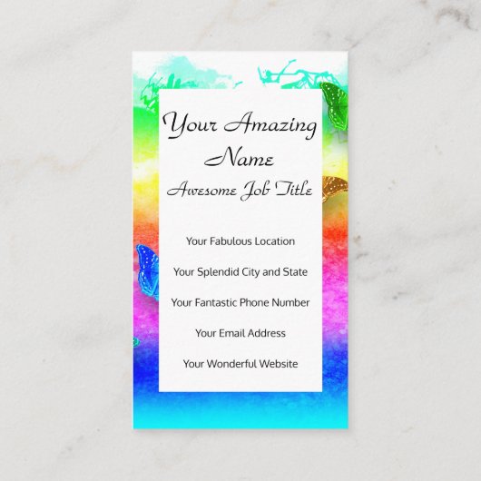 Schmetterlinge Visitenkarte (Rückseite)