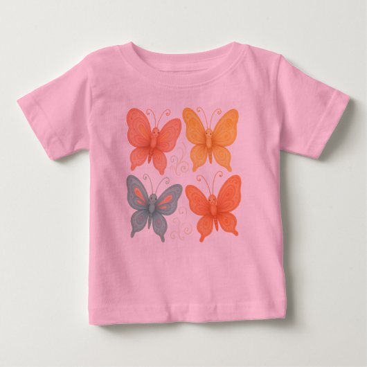 Schmetterlinge voller Laune Baby T-shirt (Vorderseite)