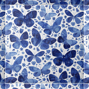 Schmetterlinge Wasserfarbe Blau Fliese