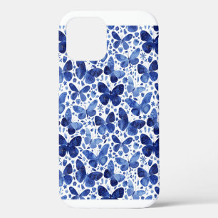Schmetterlinge Wasserfarbe Blau iPhone 12 Hülle