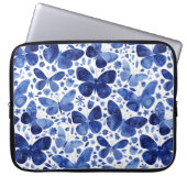 Schmetterlinge Wasserfarbe Blau Laptop Sieb Laptopschutzhülle (Vorderseite)