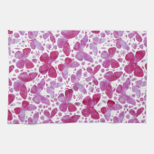 Schmetterlinge Wasserfarbe Magenta Pink Küchentuch (Horizontal)
