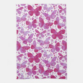 Schmetterlinge Wasserfarbe Magenta Pink Küchentuch (Vertikal)