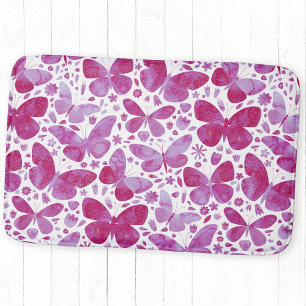 Schmetterlinge Wasserfarbe Magenta Rosa Badematte