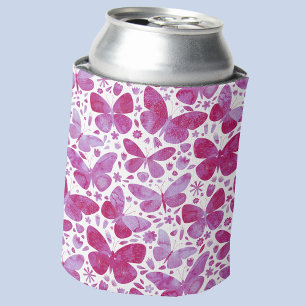 Schmetterlinge Wasserfarbe Magenta Rosa Dosenkühler