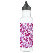 Schmetterlinge Wasserfarbe Magenta Rosa Edelstahlflasche (Rechts)