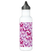 Schmetterlinge Wasserfarbe Magenta Rosa Edelstahlflasche (Links)