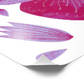 Schmetterlinge Wasserfarbe Magenta Rosa Foto druck (Ecke)