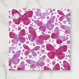 Schmetterlinge Wasserfarbe Magenta Rosa Geschenkanhänger