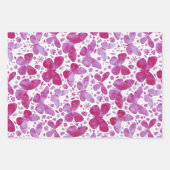Schmetterlinge Wasserfarbe Magenta Rosa Geschenkpapier Set (Vorderseite)
