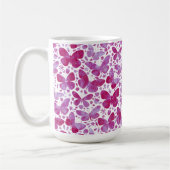 Schmetterlinge Wasserfarbe Magenta Rosa Kaffeetasse (Links)