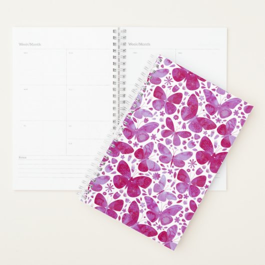 Schmetterlinge Wasserfarbe Magenta Rosa Planer (Anzeige)