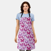 Schmetterlinge Wasserfarbe Magenta Rosa Schürze (Getragen)