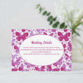 Schmetterlinge Wasserfarbe MagentaPink Hochzeitsde Begleitkarte (Stehend Vorderseite)
