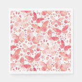 Schmetterlinge Wasserfarbe Moderne Korallenrosa Serviette (Vorderseite)