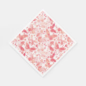 Schmetterlinge Wasserfarbe Moderne Korallenrosa Serviette (Ecke)