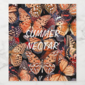 Schmetterlinge Weinetikett (Einzelnes Label)