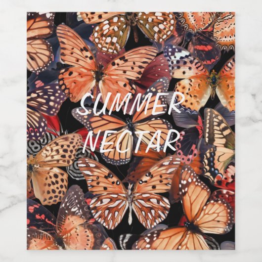 Schmetterlinge Weinetikett (Einzelnes Label)