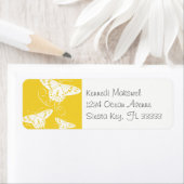 Schmetterlinge weiß auf hellgelbem Muster (Insitu)