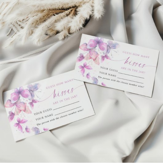 Schmetterlinge Wie viele Kisses Shower Game Karte