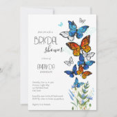 Schmetterlinge Wiesen Blume Brautparty einladen Einladung (Vorderseite)
