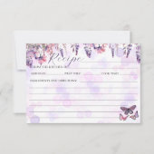 Schmetterlinge Wildblumen Brautparty Rezept Karte (Vorderseite)